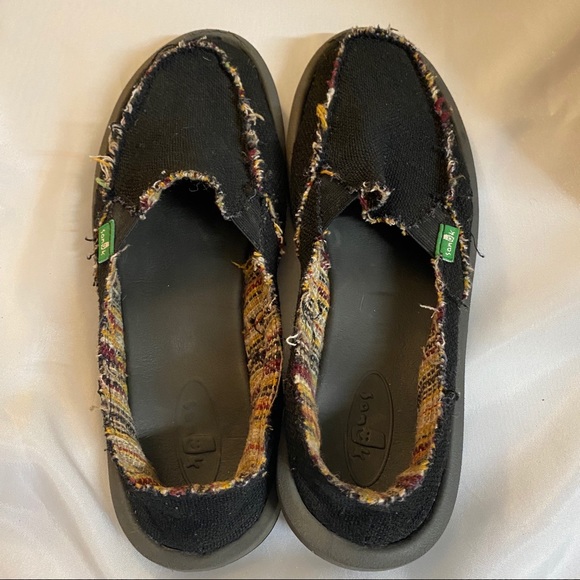 Sanuk Women’s Sidewalk Surfer Black W/ Multi Sz 8 - Picture 12 of 15
